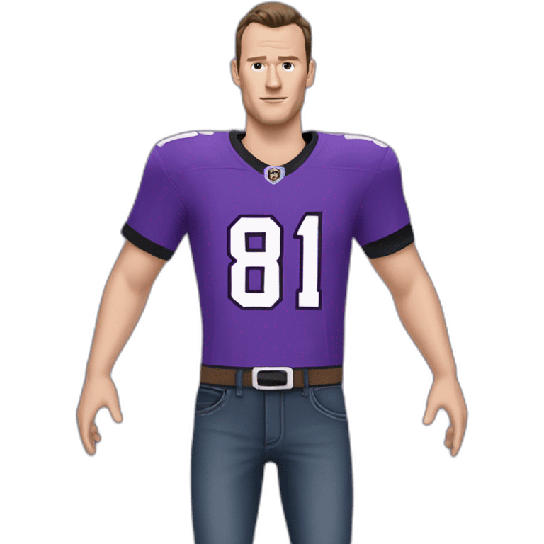 Jonathan Toews wearing a purple shirt and jeans  emoji