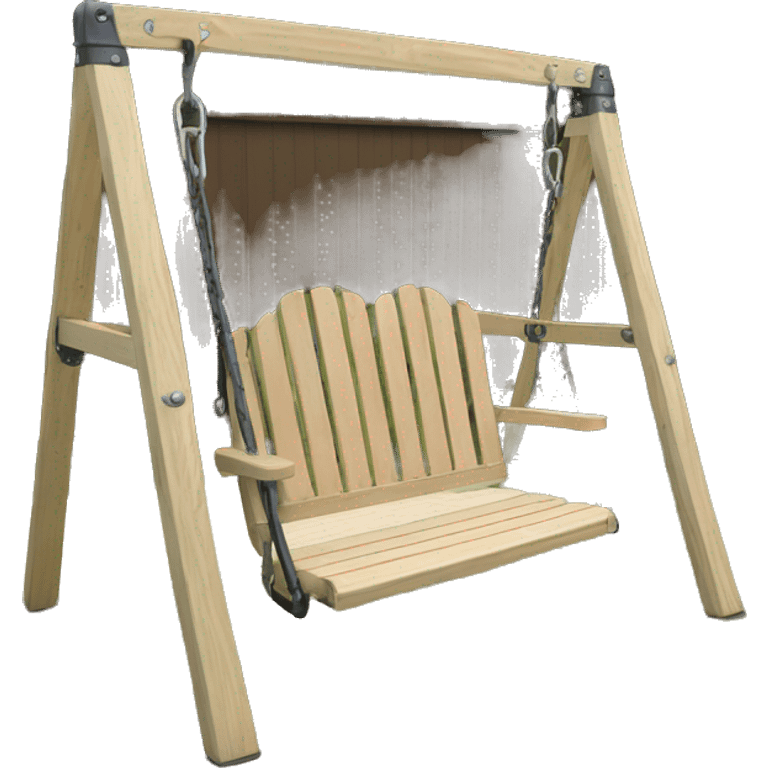 Backless seat swing set wood, metal emoji