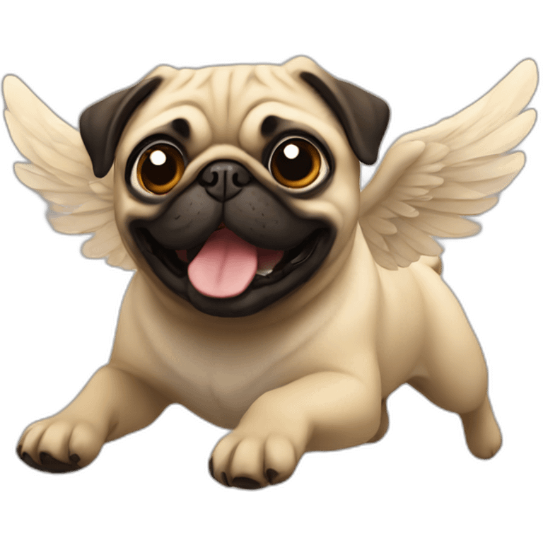 pug flies emoji