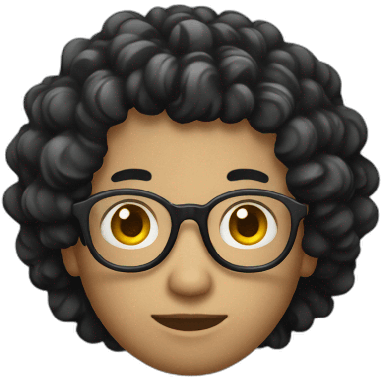 developer with glassed and black curly hair emoji