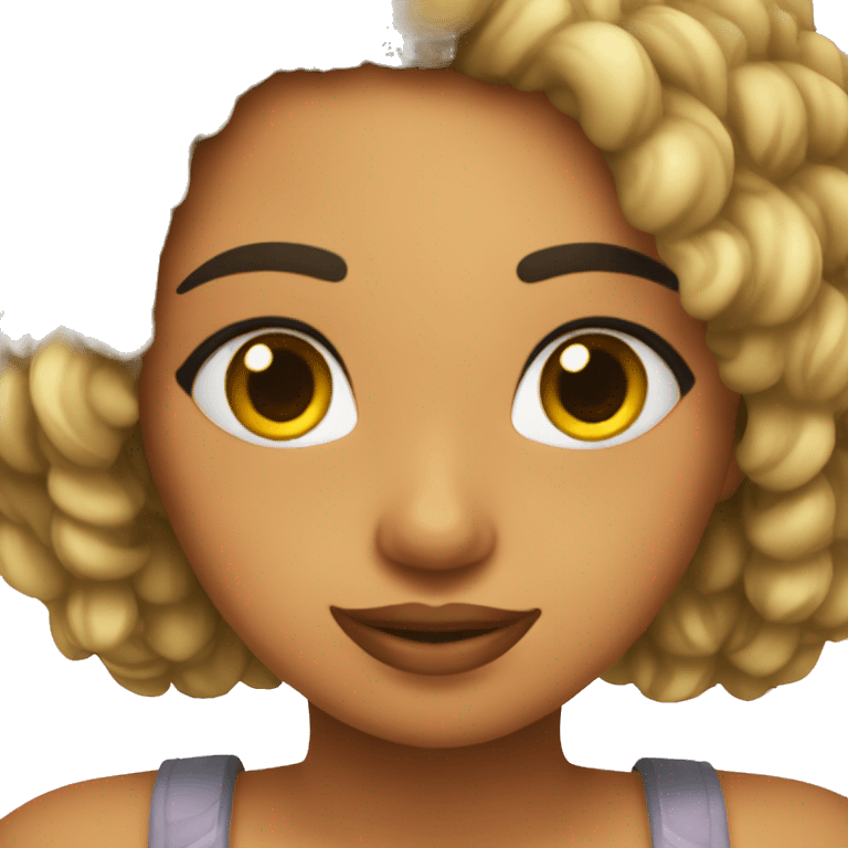 Chica rulos  emoji