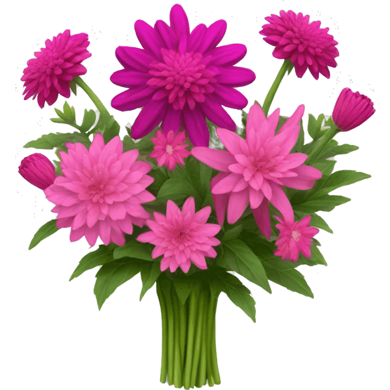 Flower bouquet with pink, fuchsia dalias emoji