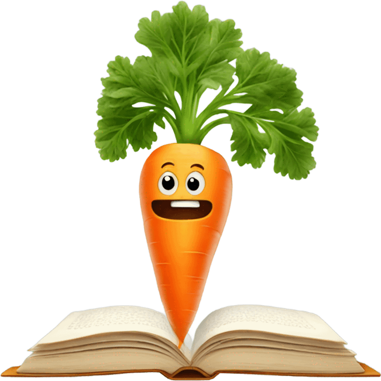 carrot reading book emoji