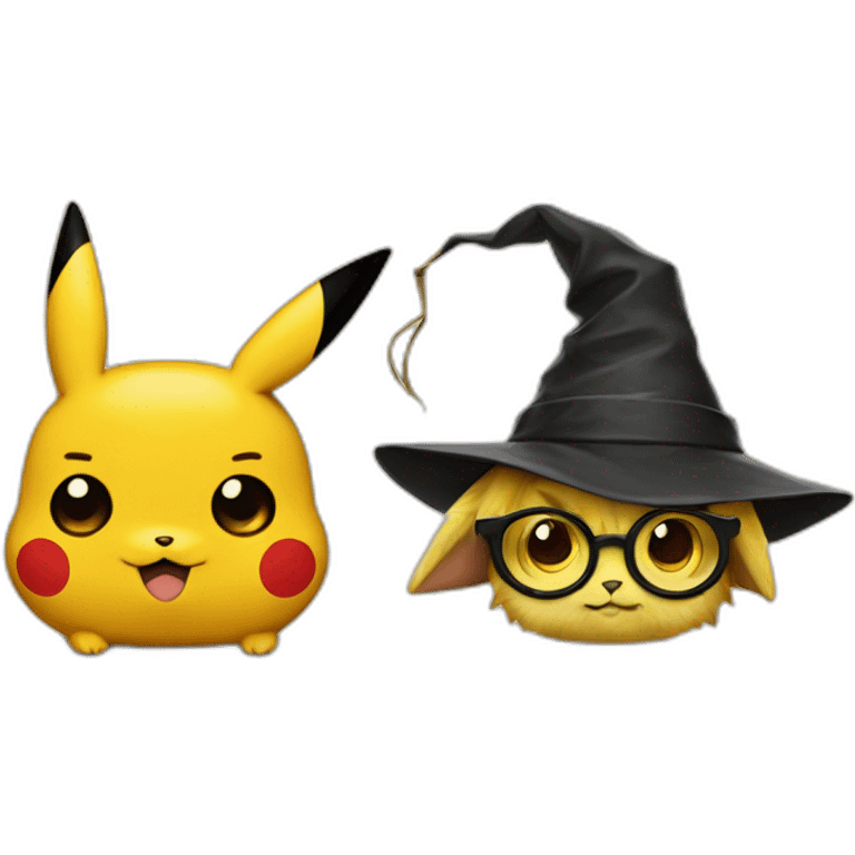 pikachu qui fait un calin à harry potter emoji