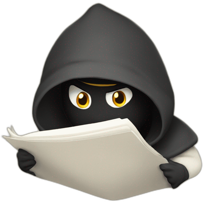 Ninja reading from paper emoji