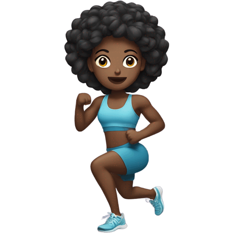 Black girl working out emoji