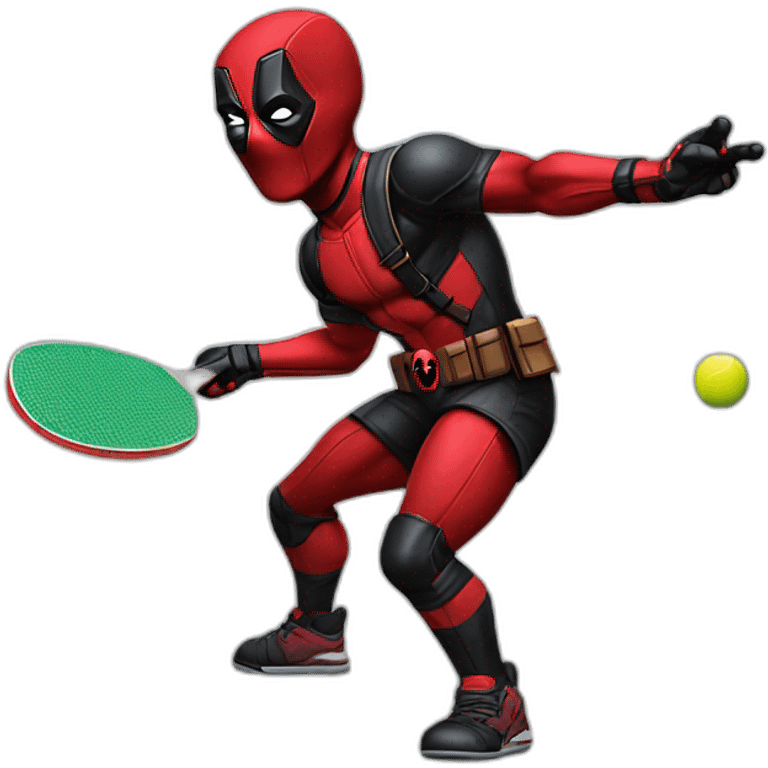 Deadpool playing table tennis emoji