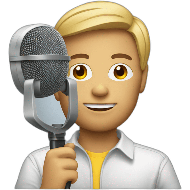 sport journalist with a microphone emoji