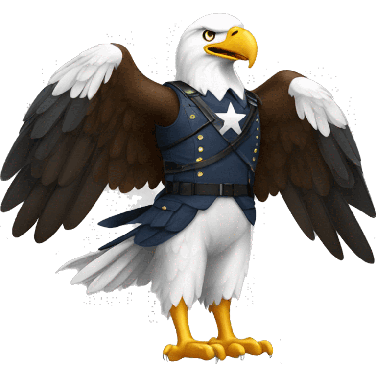 Soldier American bald eagle emoji