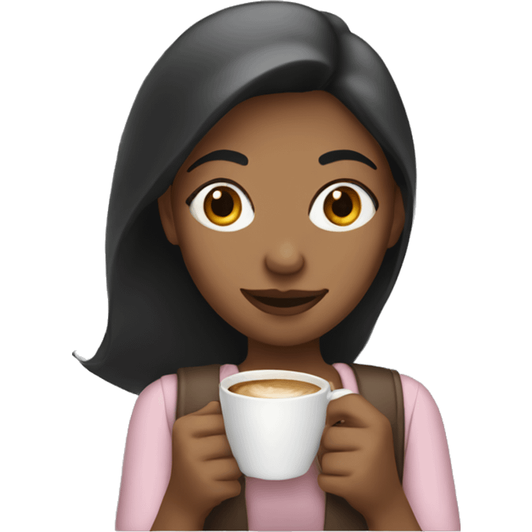 Girl with a cup of coffee in her hand emoji