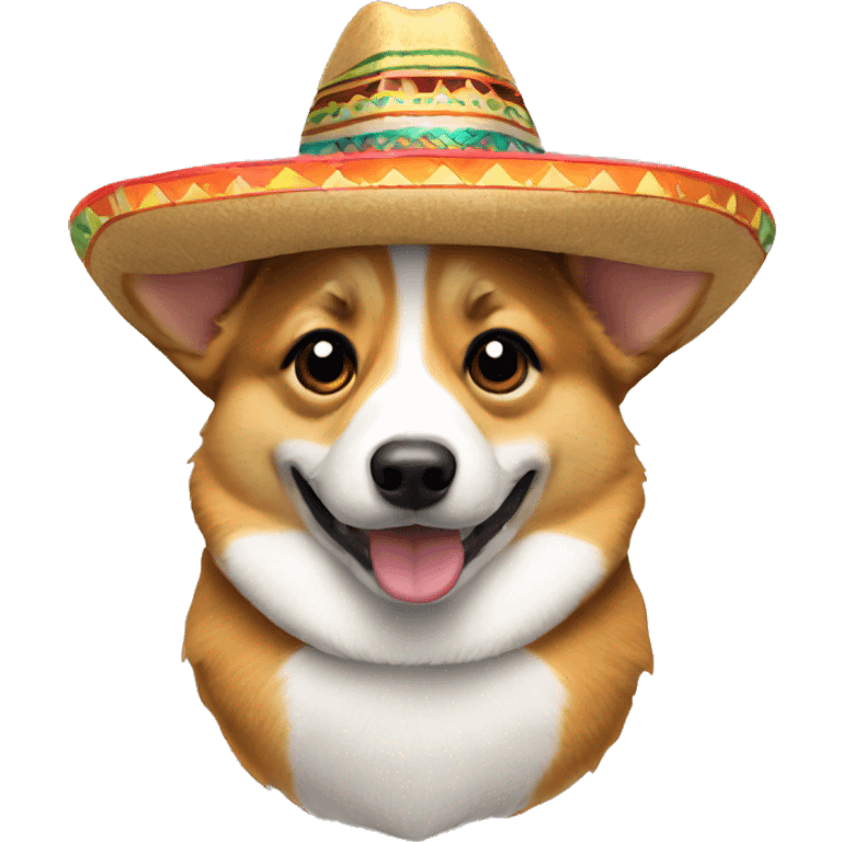 Corgi wearing a sombrero emoji