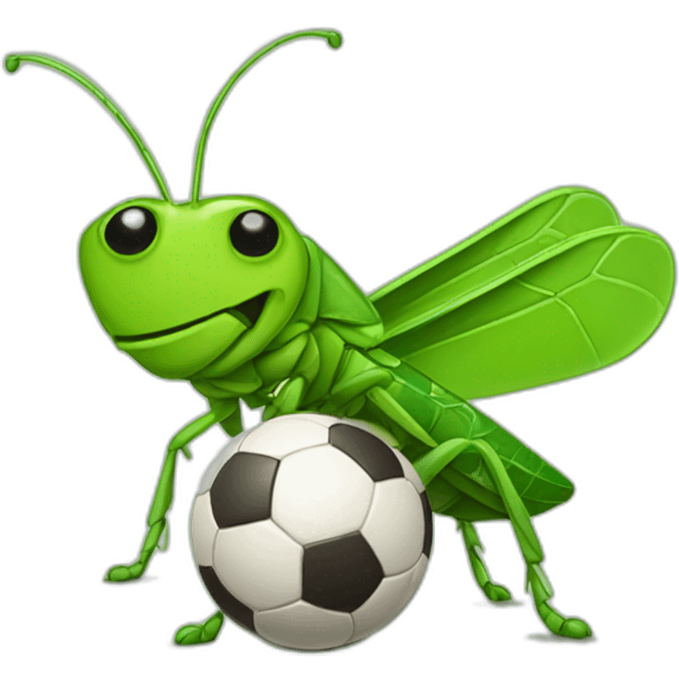 Grasshopper playing soccer emoji