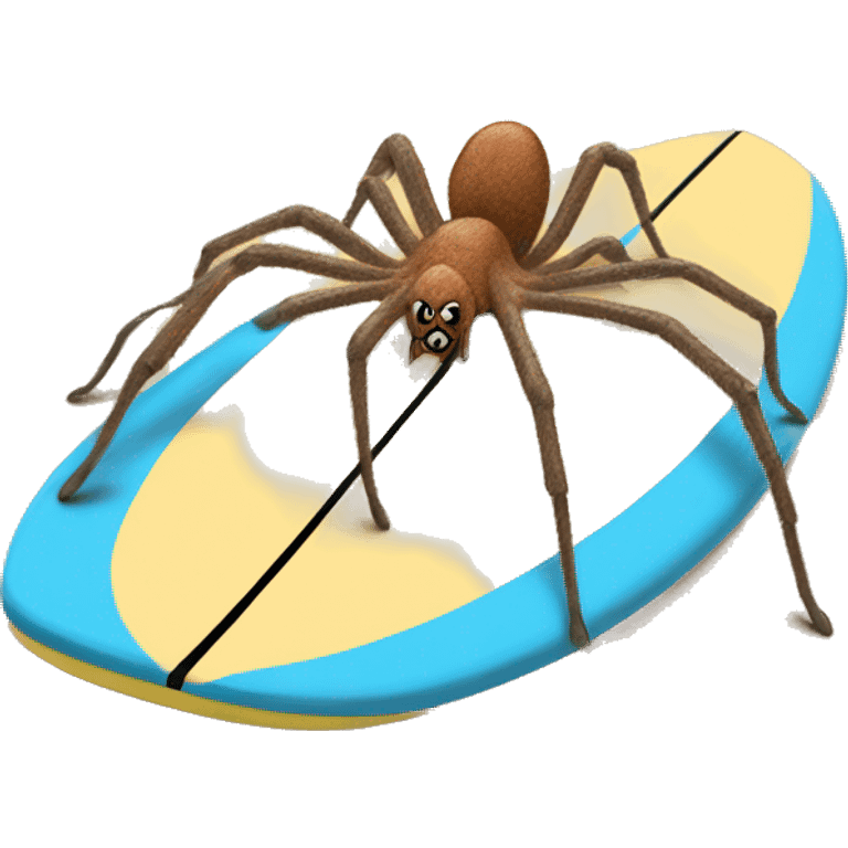 Huntsman spider on a surfboard emoji