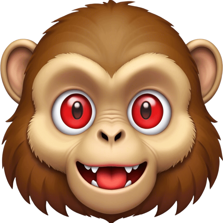 Monkey with red eyes and human mouth emoji