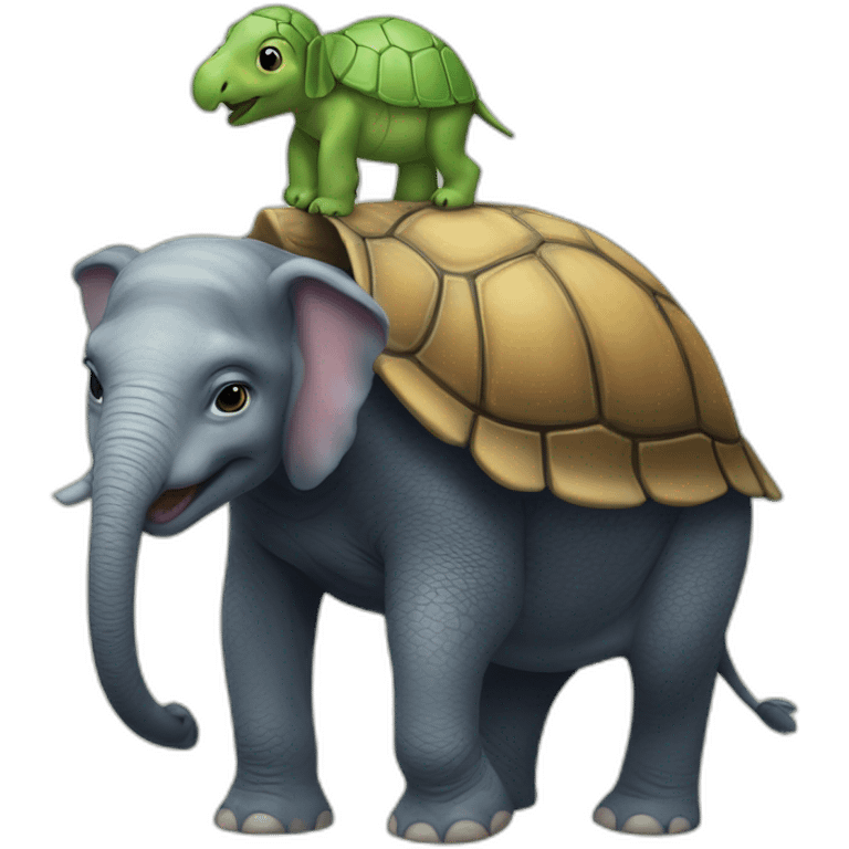 Tortue sur elephan emoji