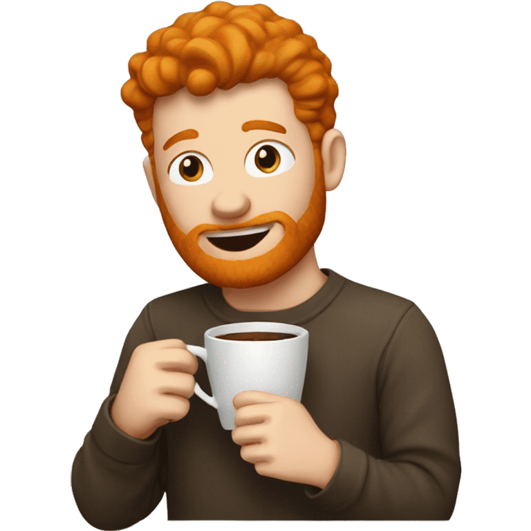 Ginger drinking coffee emoji