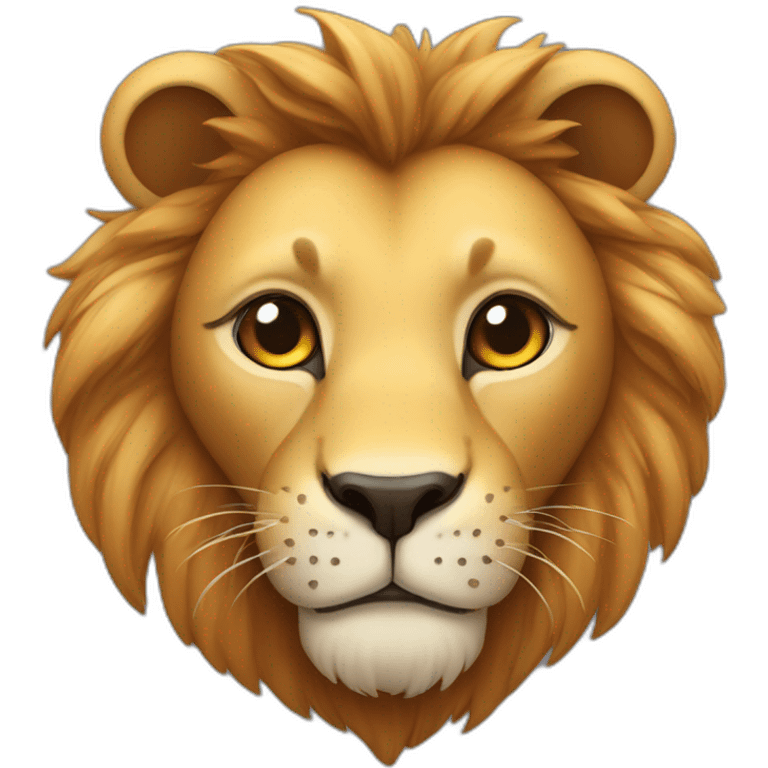 cute lion head with heart-shaped eyes emoji