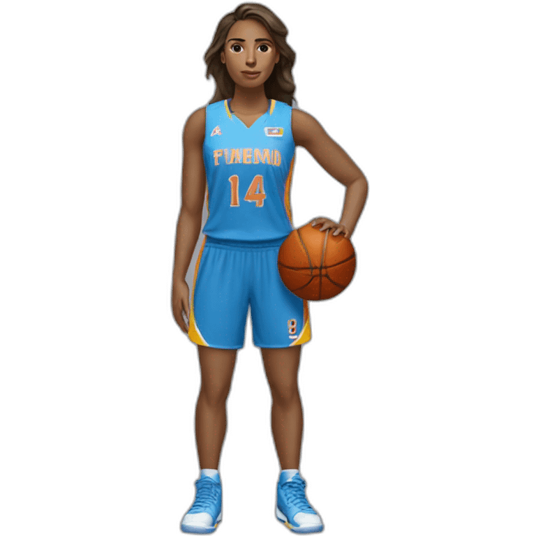 Baloncesto femenino número 14 emoji