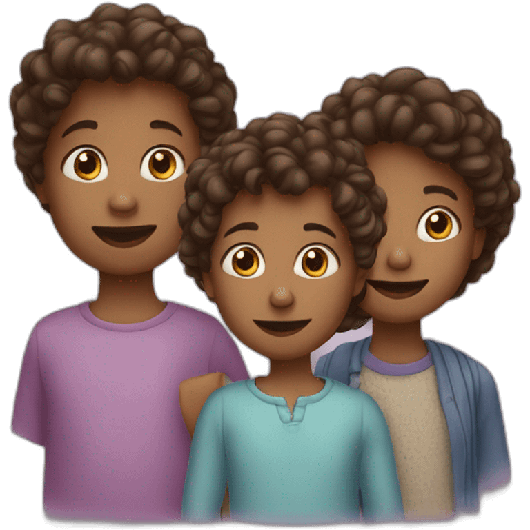 Three children of different ages emoji