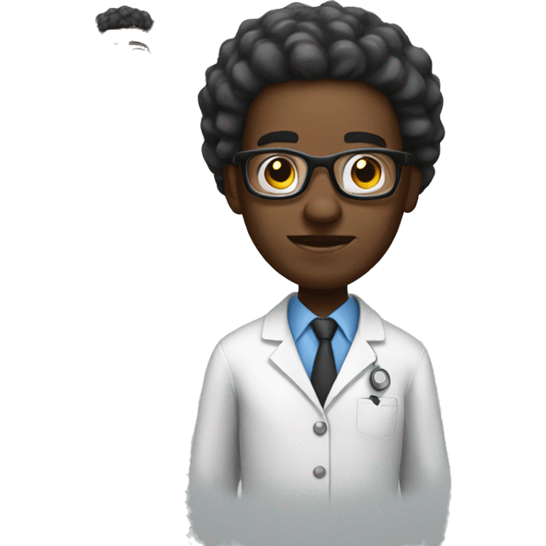 black man as a scientist emoji