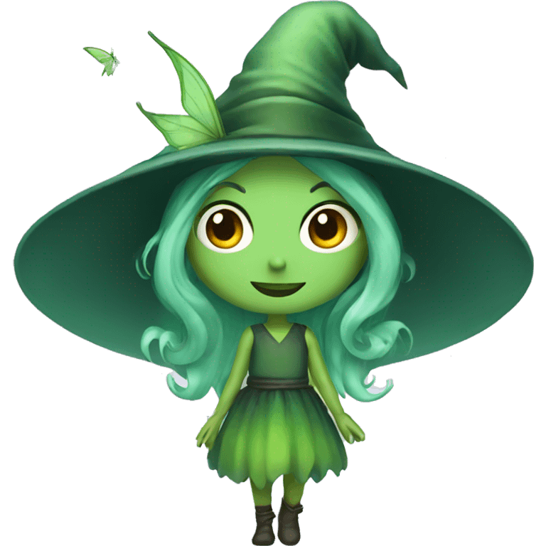 Fairy  witch green emoji