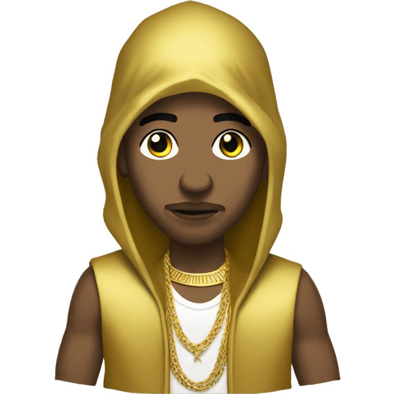 Egyptian rapper in gold emoji