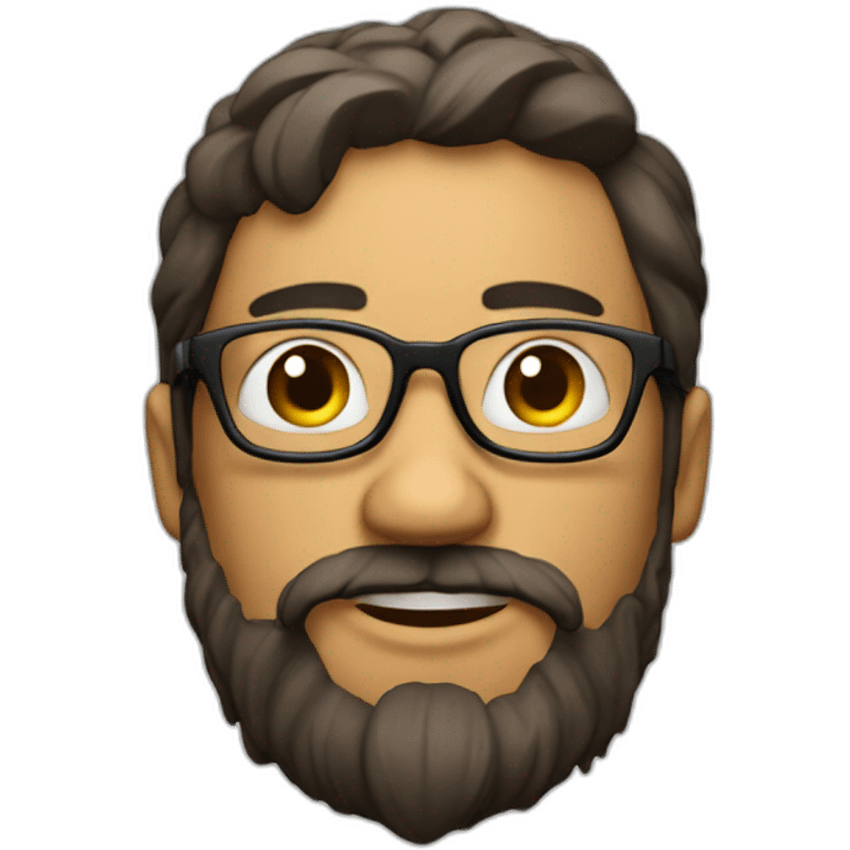 Bearded Latin man naked with glasses and a diploma in front emoji