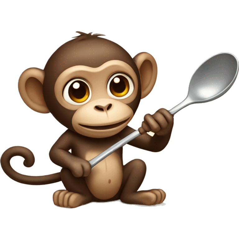 Monkey holding spoon emoji