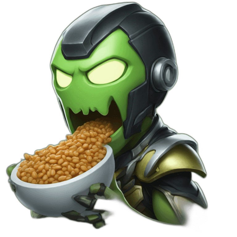 urgot from league of legends eating beans emoji