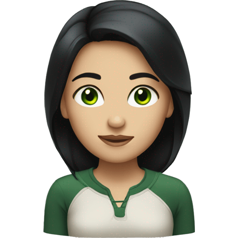 girl with black hair and green eyes emoji