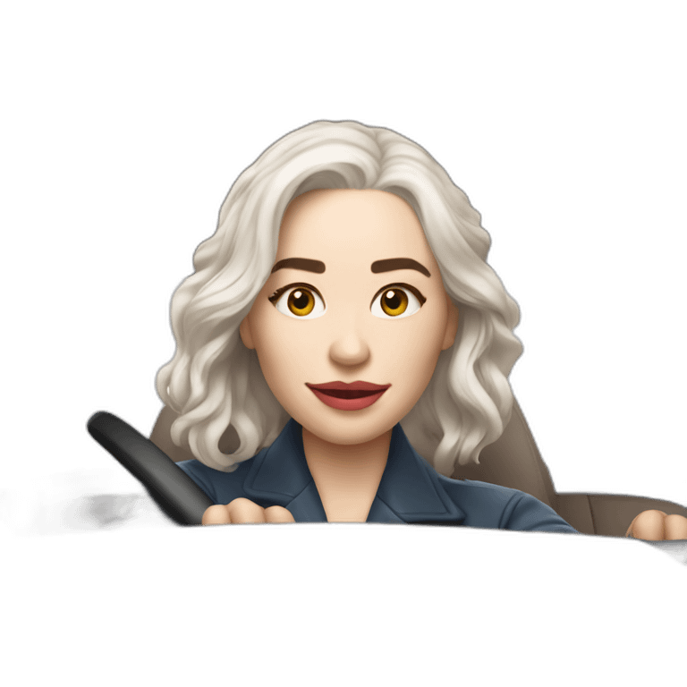 Emilia Clarke driving car emoji