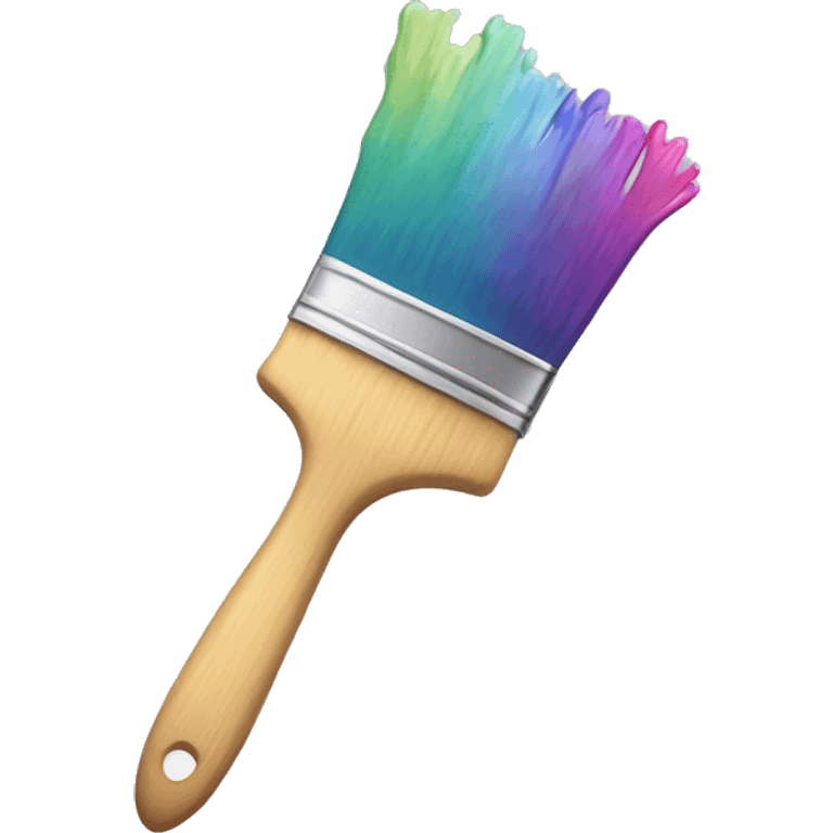 Paintbrush with pastel rainbow paint emoji