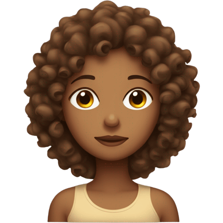 brown curly girl sleeping emoji