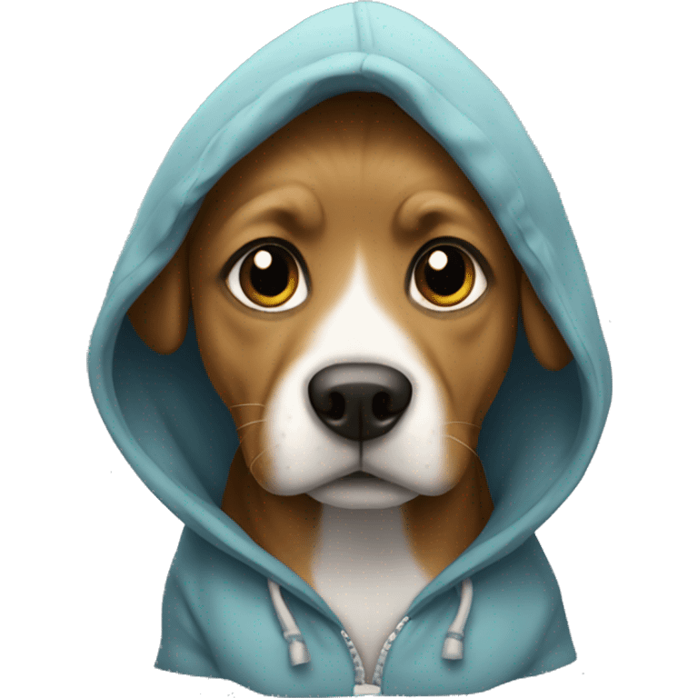 Dog wearing a hoodie  emoji