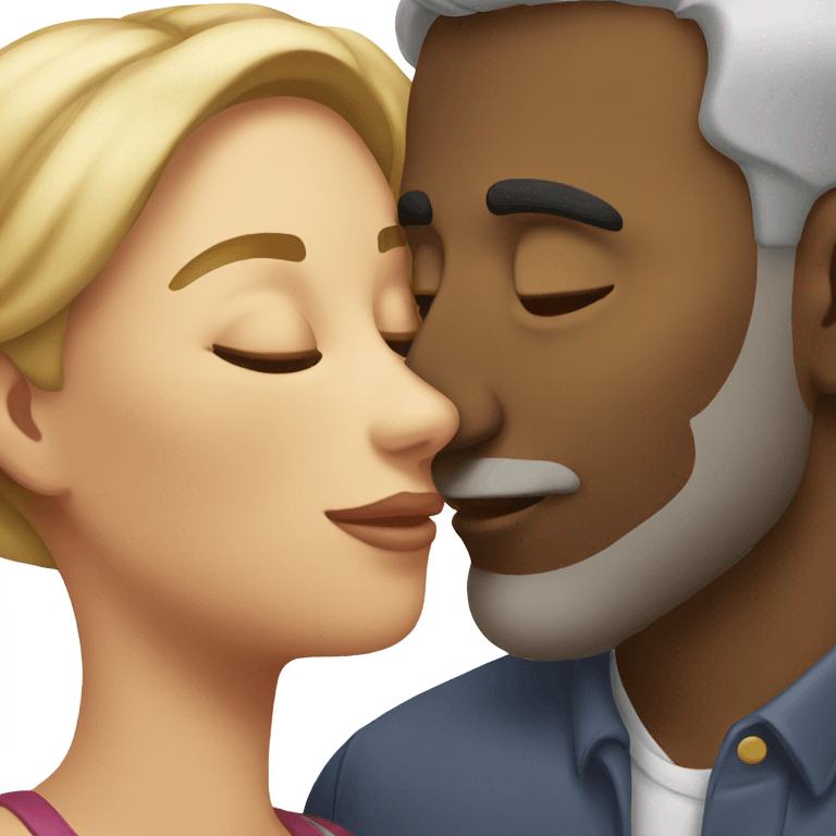 Man kissing woman forehead  emoji