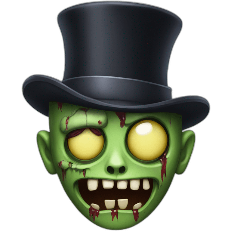 top hat zombie emoji