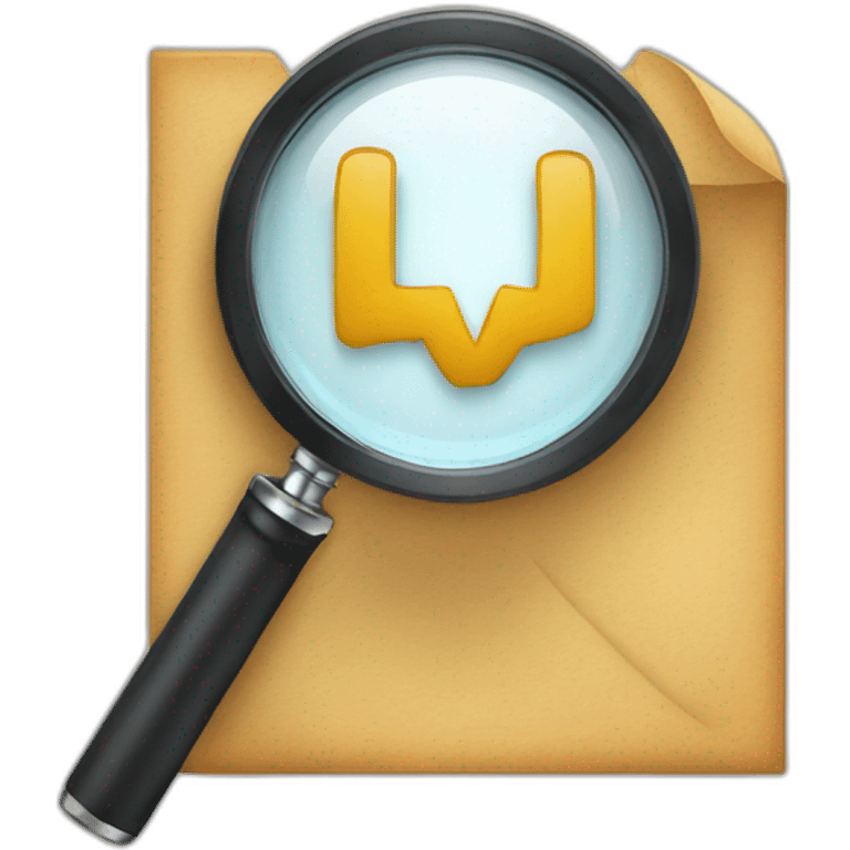 The letter W under a magnifier emoji