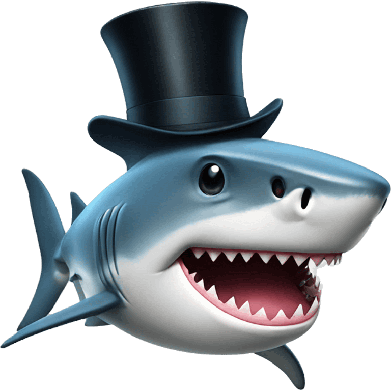 Shark with a top hat emoji