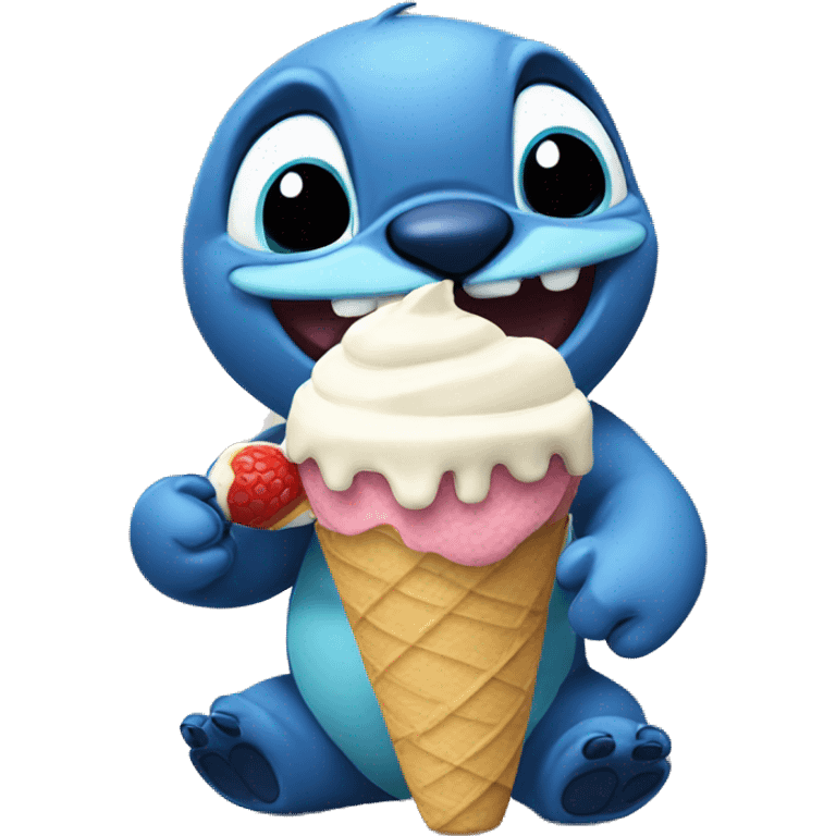 Stitch eating icecream emoji