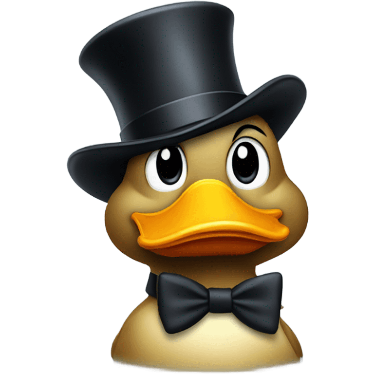 Duck with tophat emoji