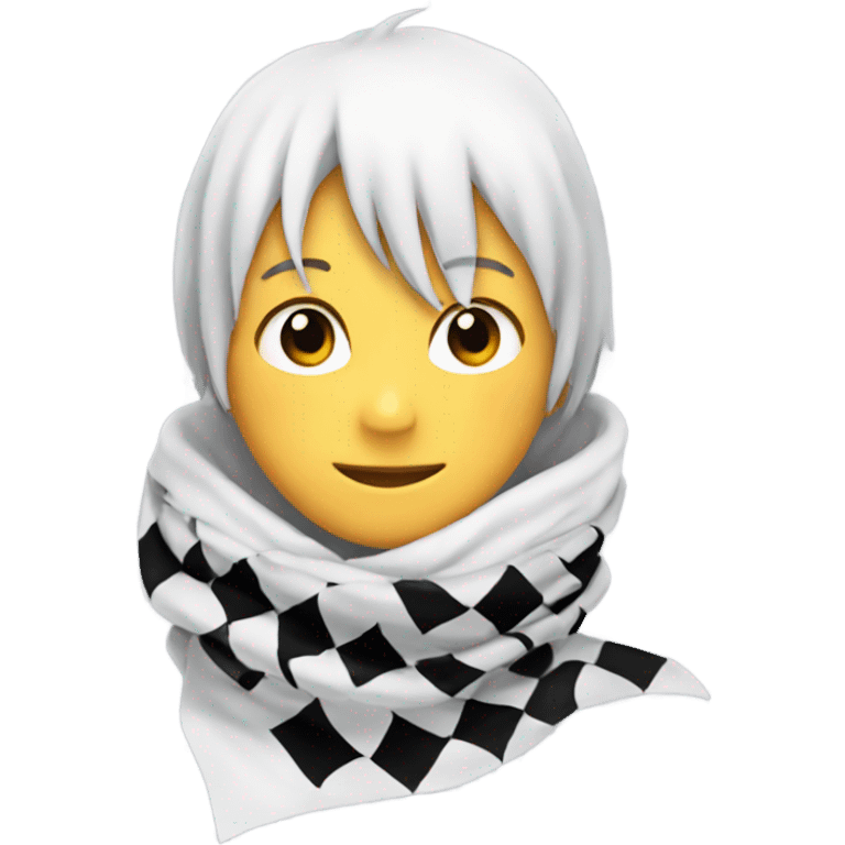 white scarf with black check natsu anime emoji