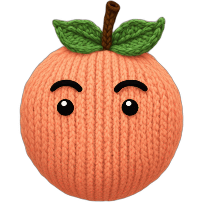 knitted peach emoji