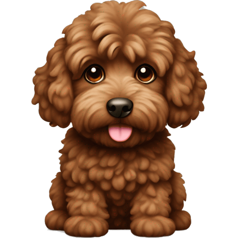 Brown fluffy cockapoo  emoji