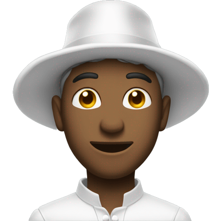 a men wearing white magicien hat side look prspctive emoji