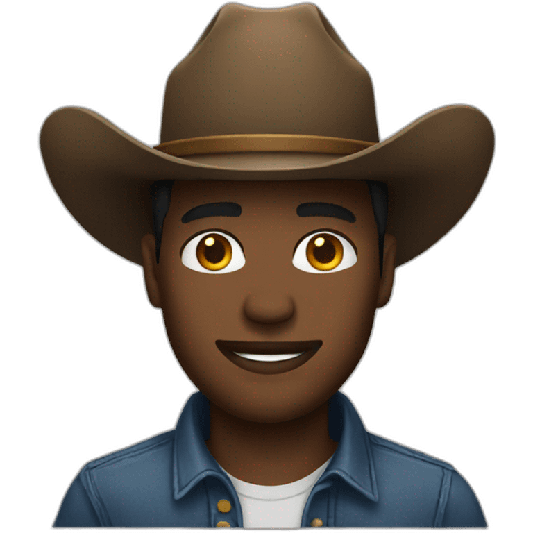 black man wearing cowboy hat emoji