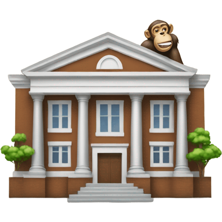 A school with a big monkey on it emoji