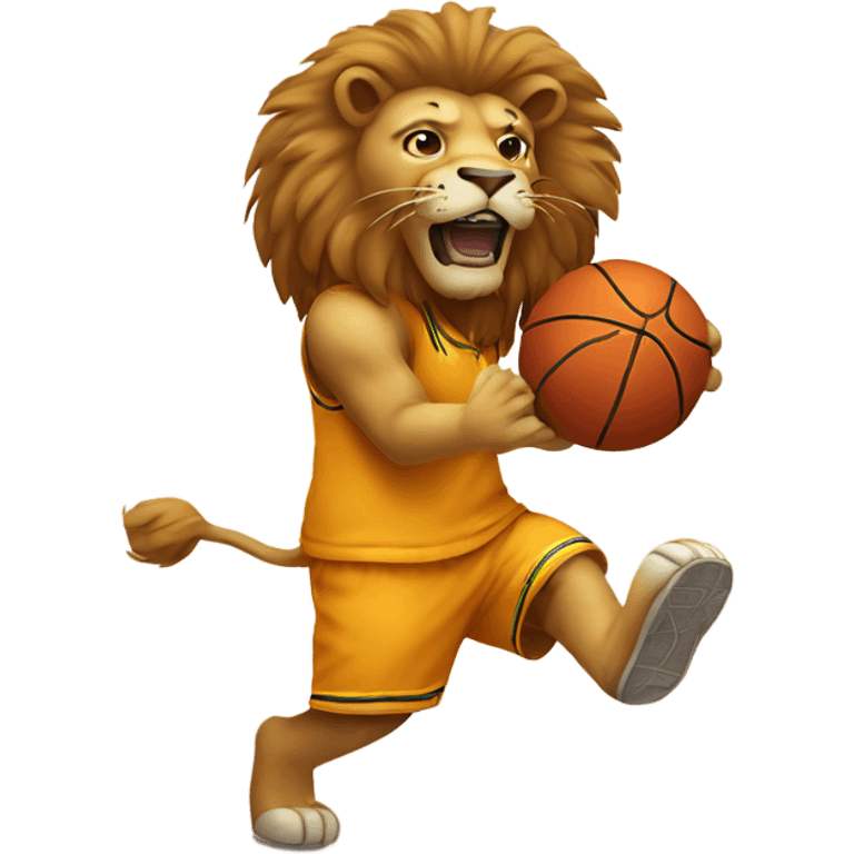 Lion playing basketball emoji