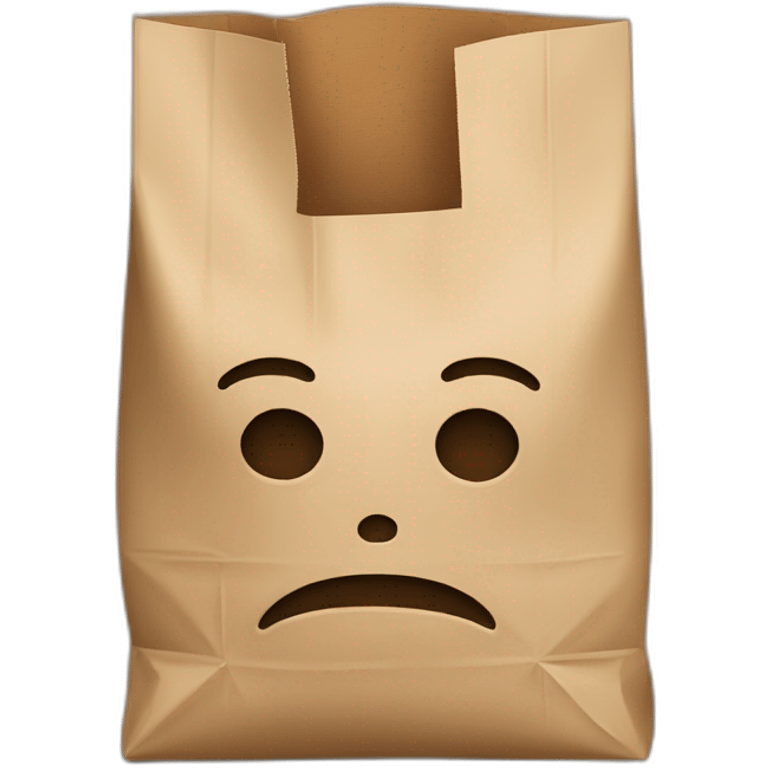 Browm paper bag over face emoji