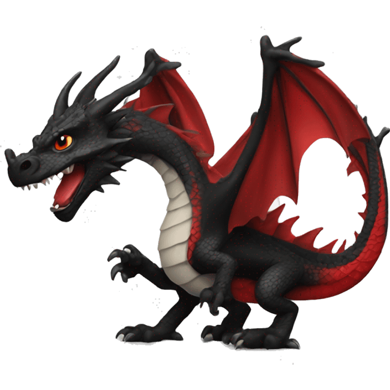 black and red dragon emoji