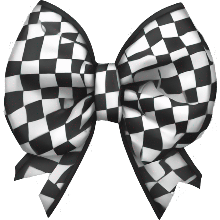 white checkered bow emoji